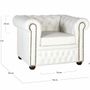 Armchairs - Single-seater Chester armchair covered in natural leather with white finish - GINER Y COLOMER