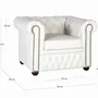 Armchairs - Single-seater Chester armchair covered in natural leather with white finish - GINER Y COLOMER