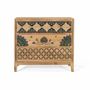 Chests of drawers - Solid mango wood chest of drawers with hand painted details - GINER Y COLOMER