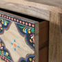 Chests of drawers - Solid mango wood chest of drawers with hand painted details - GINER Y COLOMER
