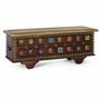 Storage boxes - Mango cherry wood chest with bronze and ceramic - GINER Y COLOMER