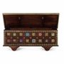 Storage boxes - Mango cherry wood chest with bronze and ceramic - GINER Y COLOMER
