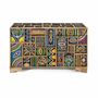 Storage boxes - Hand-painted multi-colored mango wood chest - GINER Y COLOMER