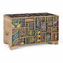 Storage boxes - Hand-painted multi-colored mango wood chest - GINER Y COLOMER