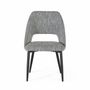 Chaises - Lot de 4 chaises en tissu gris et métal - GINER Y COLOMER