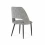 Chaises - Lot de 4 chaises en tissu gris et métal - GINER Y COLOMER