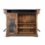 Buffets - Meuble bar marron en manguier, granit et métal 150cm - GINER Y COLOMER