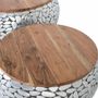 Tables basses - Lot de 2 tables en manguier et aluminium - GINER Y COLOMER