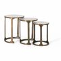 Coffee tables - Set of 3 metal and marble tables - GINER Y COLOMER