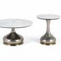 Tables basses - Lot de deux tables basses avec plateau circulaire en marbre - GINER Y COLOMER