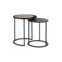 Tables basses - Lot de deux tables d'angle rondes avec plateau en métal - GINER Y COLOMER