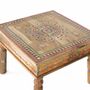 Coffee tables - Mango wood coffee table with hand-painted details - GINER Y COLOMER