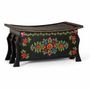 Boîtes de rangement - Coffre en bois de manguier noir avec détails peints à la main - GINER Y COLOMER
