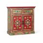 Sideboards - Hand painted mango wood sideboard with 2 drawers and doors - GINER Y COLOMER