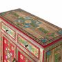 Sideboards - Hand painted mango wood sideboard with 2 drawers and doors - GINER Y COLOMER