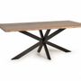 Tables Salle à Manger - Table à manger en bois d'acacia naturel et pieds en métal noir - GINER Y COLOMER