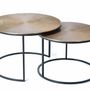 Tables basses - Table basse plateau bronze et pieds métal bronze - GINER Y COLOMER