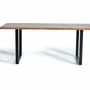 Dining Tables - Dining table in natural acacia wood and black metal legs - GINER Y COLOMER