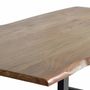 Dining Tables - Dining table in natural acacia wood and black metal legs - GINER Y COLOMER