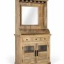 Buffets - Casier à vin en bois de manguier avec miroir central - GINER Y COLOMER