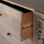 Sideboards - Mango wood sideboard with two carved side doors - GINER Y COLOMER