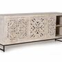 Sideboards - Mango wood sideboard and aged white metal legs - GINER Y COLOMER
