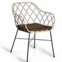 Fauteuils - Lot de 4 fauteuils en rotin et pieds en métal - GINER Y COLOMER