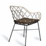 Fauteuils - Lot de 4 fauteuils en rotin et pieds en métal - GINER Y COLOMER