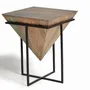 Tables basses - Table d'angle en bois de manguier en métal - GINER Y COLOMER