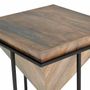 Tables basses - Table d'angle en bois de manguier en métal - GINER Y COLOMER