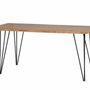 Dining Tables - Dining table in natural acacia wood and metal legs 10 seats - GINER Y COLOMER