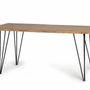 Tables Salle à Manger - Table à manger en bois d'acacia naturel et pieds en métal 6 places - GINER Y COLOMER