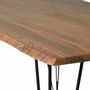 Tables Salle à Manger - Table à manger en bois d'acacia naturel et pieds en métal 6 places - GINER Y COLOMER