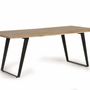 Tables Salle à Manger - Table à manger en bois d'acacia naturel et pieds en métal noir - GINER Y COLOMER