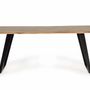 Tables Salle à Manger - Table à manger en bois d'acacia naturel et pieds en métal noir - GINER Y COLOMER