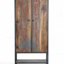 Sideboards - Recycled wood display case and multi-colored metal legs - GINER Y COLOMER