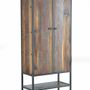 Sideboards - Recycled wood display case and multi-colored metal legs - GINER Y COLOMER