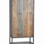 Sideboards - Recycled wood display case and multi-colored metal legs - GINER Y COLOMER