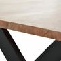 Tables Salle à Manger - Table à manger en bois d'acacia naturel et pieds en métal noir - GINER Y COLOMER