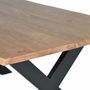 Tables Salle à Manger - Table à manger en bois d'acacia naturel et pieds en métal noir - GINER Y COLOMER