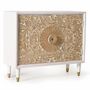 Buffets - Buffet en bois de manguier blanc et détails dorés - GINER Y COLOMER