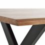 Tables Salle à Manger - Table à manger en bois d'acacia naturel et pieds en métal noir - GINER Y COLOMER