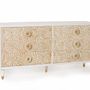 Commodes - Commode en bois de manguier blanc avec détails dorés - GINER Y COLOMER