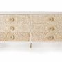 Commodes - Commode en bois de manguier blanc avec détails dorés - GINER Y COLOMER