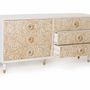 Commodes - Commode en bois de manguier blanc avec détails dorés - GINER Y COLOMER
