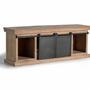 TV stands - TV cabinet in mango wood and legs in natural and gray metal - GINER Y COLOMER