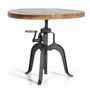 Dining Tables - Dining table in natural acacia wood and black metal legs - GINER Y COLOMER