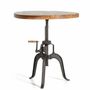Dining Tables - Dining table in natural acacia wood and black metal legs - GINER Y COLOMER
