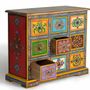 Commodes - Commode en bois de manguier avec détails multicolores peints à la main - GINER Y COLOMER