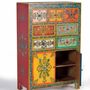 Chests of drawers - Mango wood chest of drawers with hand-painted multi-colored details - GINER Y COLOMER